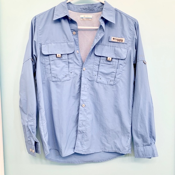 Columbia Blue PFG Bahama Long-Sleeve Shirt M - Picture 4 of 10